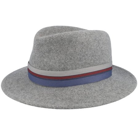 Mayser - Grau Fedora Hut - Nane Wolle Plus Stone Fedora @ Hatstore