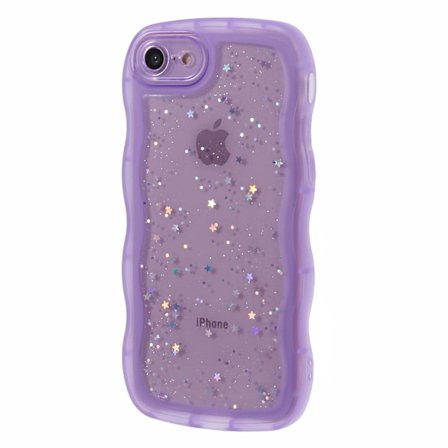JTW-sarja iPhone 7/8/SE (2020)/SE (2022) -puhelimelle Glitter Stars Aaltoileva Reuna TPU-kuori