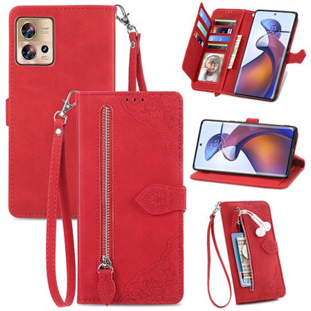 Telefon Flip Cover Premium Læder Wallet Case Kompatibel med Moto Edge 20 Pro Telefon Cover