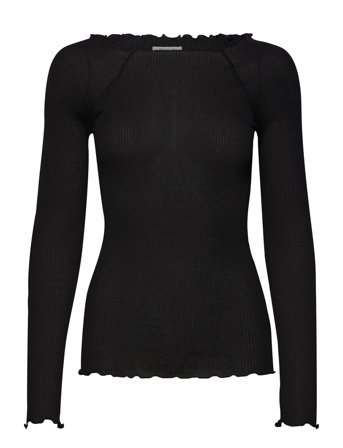 Rosemunde Rwbliss Silk Ls Boatneck T-Shirt - Black - M