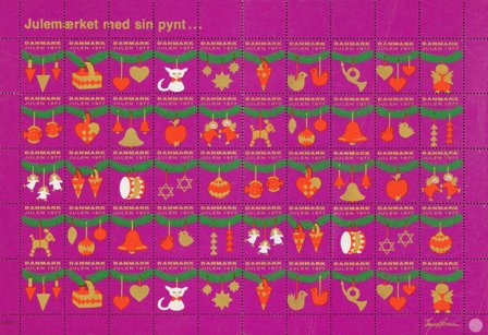 Danmark - Julemærkeark 1977 - Foldet