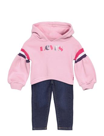 Lvg Full Slv Hoodie W Denim Pink Levi's