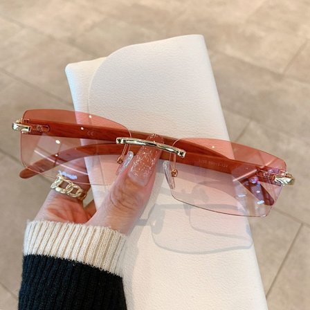 Punk solbriller rektangulære solbriller GULL-ROSA GULL-ROSA