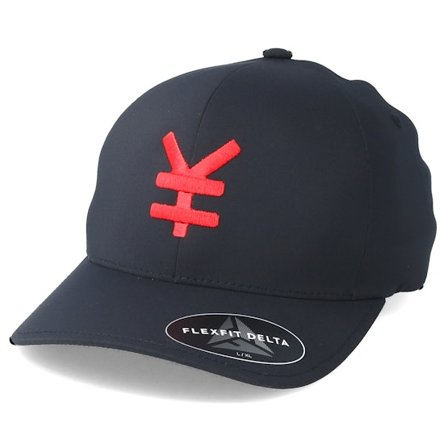 Yapan - Schwarz Flexfit Cap - Yen Delta Black/Red Flexfit @ Hatstore