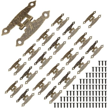 20 st Antique gångjärn, Dekorativa gångjärn, Skåpsgångjärn för C DXGHC