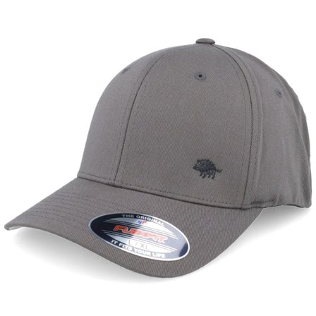 Hunter - Grå flexfit Keps - Tiny Boar Wooly Combed Dark Grey Flexfit @ Hatstore