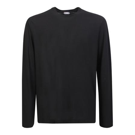 Zanone, Round-neck Knitwear Czarny, Mężczyzna, Rozmiar: L