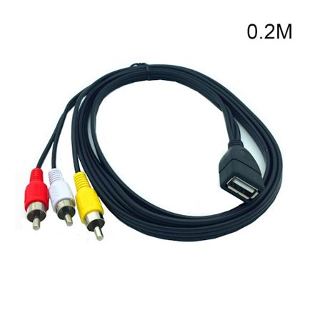USB A Hunn til 3RCA Audio Video Kabel Lead TV Audio Video Adapter 0,2m/1,5m