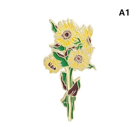 Lapel Pin Badge Van Gogh Sunflower Iris Brosch Blomma Hat Pin M