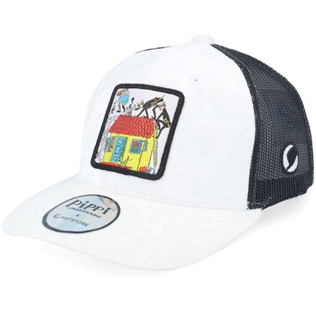 Pippi Långstrump - Vit trucker Keps - Kids På Taket Velvet White/Black Trucker @ Hatstore