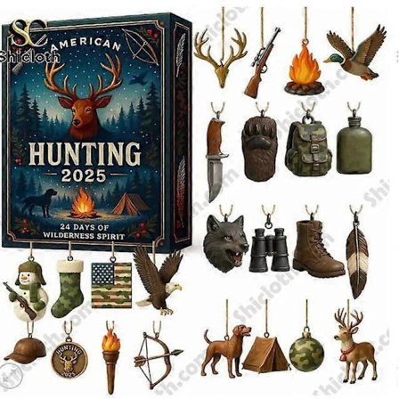 Jakt Adventskalender Blind Box Juletrepynt Akryl Anheng Jakt Adventskalender Blind Box 26*18*3cm Jakt Adventskalender Blind Box