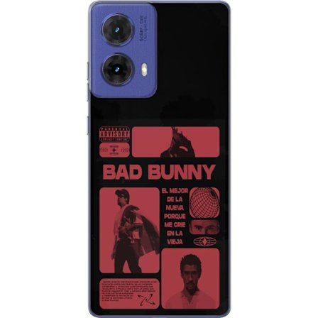 Kompatibel Mobilcover til Motorola Moto G85 Bad Bunny NFL-inspireret skjoldlogo med amerikansk fodbold og stjerner