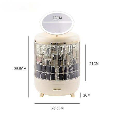 Jewelry Storage Box Led Makeup Mirror With Light Folding Dressing Integrated Bedroom Holders Case