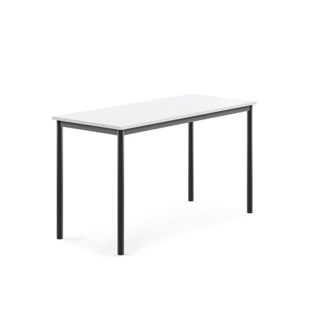 Desk BORÅS, 1400x600x760 mm, white laminate, anthracite