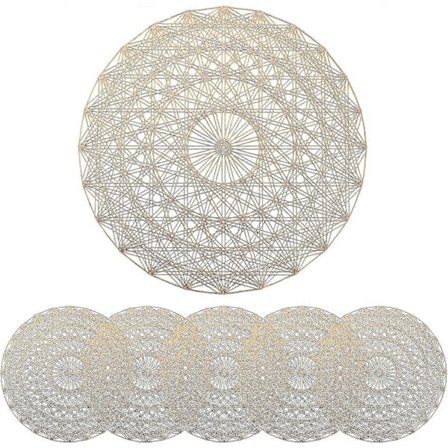 Dækkeservietter til restaurant - runde - 6-pak