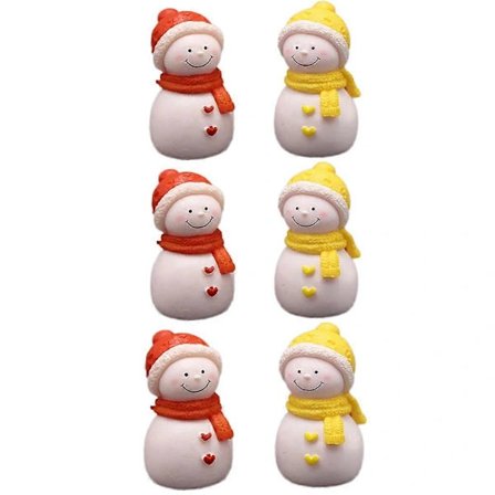 Snemand Dekor PVC 6 stk til Juledekoration Brug på Bordoverflader