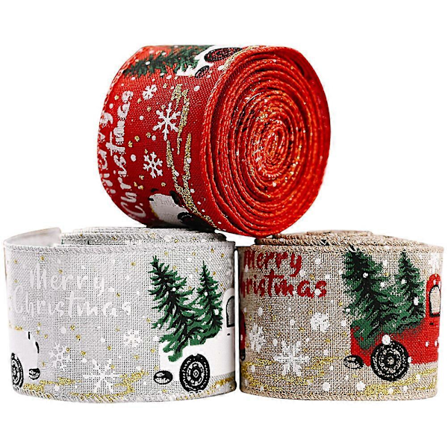 3 ruller julebånd juletræs dekorativt bånd DIY sløjfe bånd gaveæske bånd