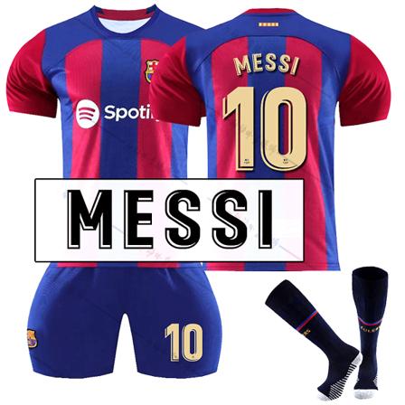 23/24 Ny sæson Hjem F.C. Barcelona MESSI Nr 10 Børnetrøje-pakke Barn-16