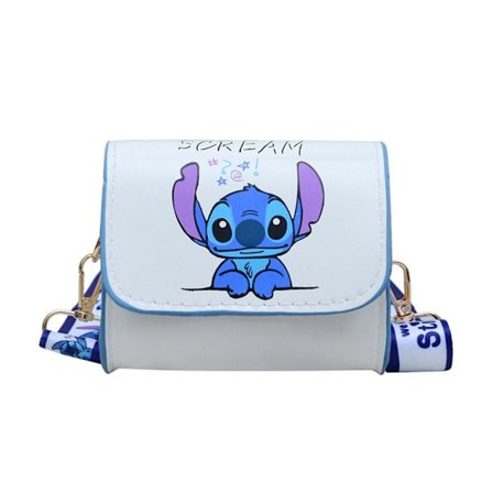 Stitch Messenger Väska Tecknad Söt Flickor PU Läder Underarms Mini Väska Tote Mode Kvinnor
