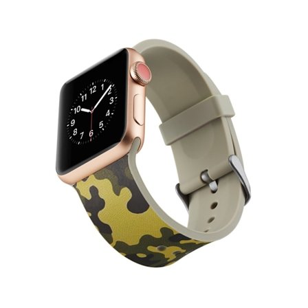 Silicone Watchband for Apple Watch 4 44mm, Series 3 / 2 / 1 42mm - Army Green Ca