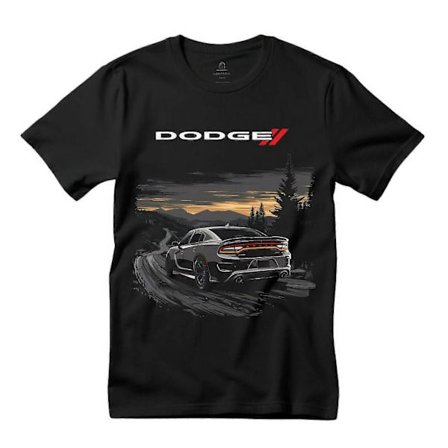 Upptäck Äventyret: Dodge Charger på Landsbygden Svart T-shirtgygsay139
