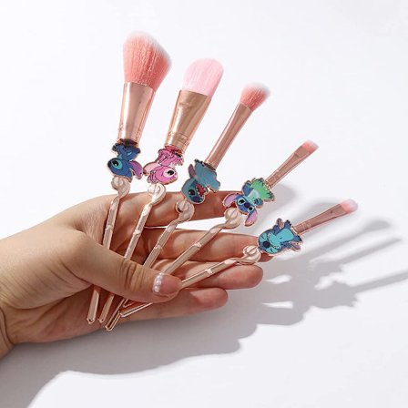 Baby Makeup Borstar Set - 5 Stitch Tema Kosmetiske Borstar Set