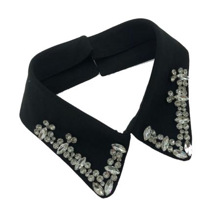 Kvinders falsk krave Aftagelig halv koreansk Chiffon All-Match dekorativ skjorte jumpsuit med 7*42 Black ZM201604001