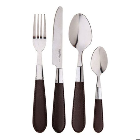 Bestick - San Ignacio - Brun - Rostfritt stål - 24 delar - Elegant och sofistikerad