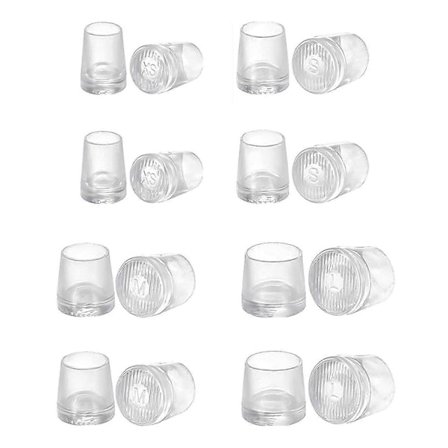OEMG 8 par High Heel Protector Hälkappor, Extra Small, Small, Medium, Large, Transparent