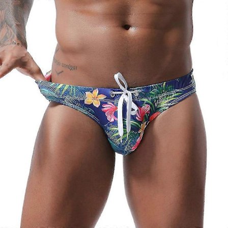 "Sexy badeshorts for menn, lav midje, leopardtrykk, hurtigtørkende shorts"