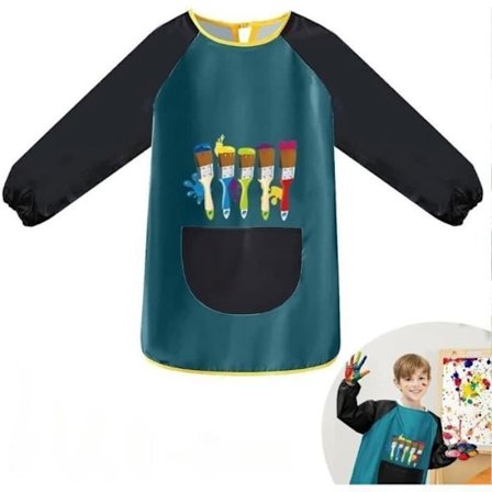 Målarförkläde för barn, vattentätt målarkittel för barn, långärmad förkläde, konstnärligt förkläde för flickor och pojkar Ver