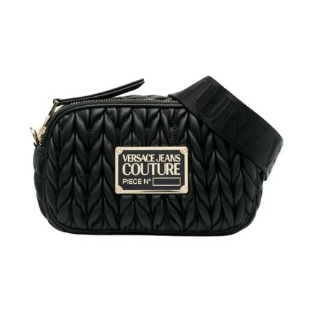 Versace Jeans Couture, Quilted Crossbody Bag Zwart, Dames, Maat:ONE Size