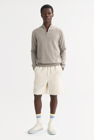 Soft Goat - Men's Half Zip - Kashmirtröja herr - XXL - Greige