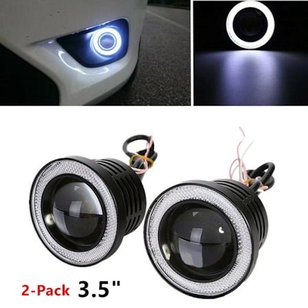 1* 3,5" Angel Eyes LED-dimljus Bil SUV Universal Vit Drivin