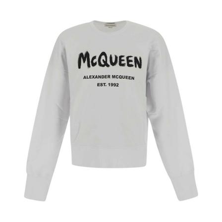 Alexander McQueen Logo Sweatshirt Hvid, Herre Sweatshirts