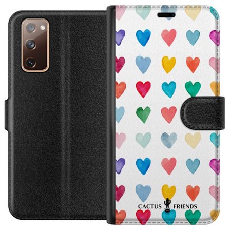 Yhteensopiva Lompakkokotelo Samsung Samsung Galaxy S20 FE Cactus and Friends - Watercolor Love Grid