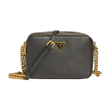 Guess Aura Saffiano Taske Sort, Dame Skuldertasker, Størrelse: ONE Size