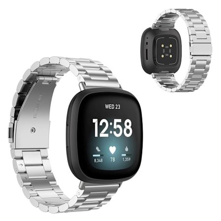 Fitbit Sense / Versa 3 rostfritt stål klockarmband - silver