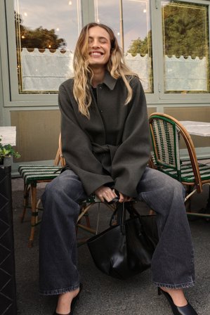 NA-KD kurzer Mantel mit Gürtel und Nahtdetail - Frühlingsjacken - Grün - EU 44