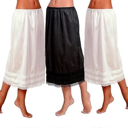 Underkjol i spets för damer, underklänning, lång kjol, säkerhetskjol, oversize