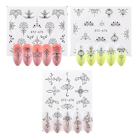 6 st Nail Water Transfer Nail Paste Blommor Och Växter Konst Dekaler Nagel Dekoration Tillbehör