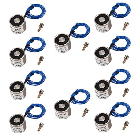 10x Sugetype Elektrisk Løftemagnet Elektromagnet 12vdc 2,5 kg 5,5 lb 20x15 mm HA