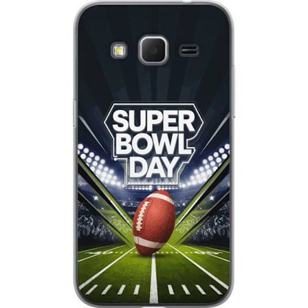 Yhteensopiva Puhelinkuori Samsung Galaxy Core Prime Super Bowl Day juliste, jossa amerikkalainen jalkapallo valaistuksella varustetulla areenalla dram