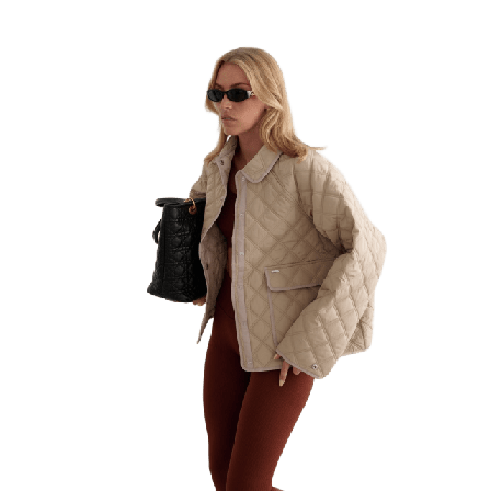 aim'n Beige Quilted Femme Jacket Friluftsjackor Dam M