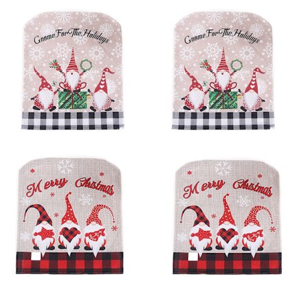 Jule Stolebetræk Sæt af 4, Svensk Nisse Mønster