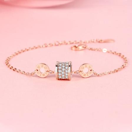 925 Sterling Sølv Delikat Håndlaget Armbånd Rose Gull