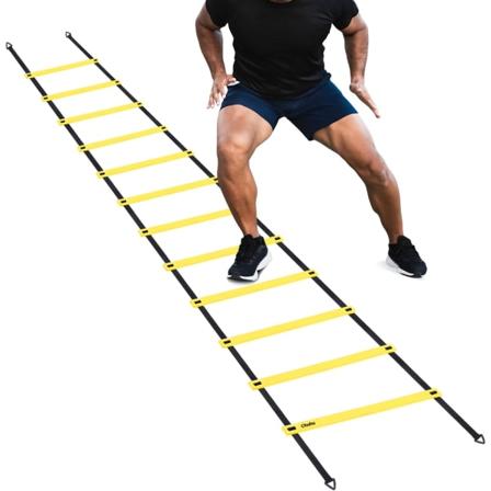 Agility-tikkaat nopeusharjoittelusetti 12-portainen 20ft harjoitustikkaat maakiiloilla jalkapallolle, jalkapallolle, nyrkkeilylle, jalkaty lle, 