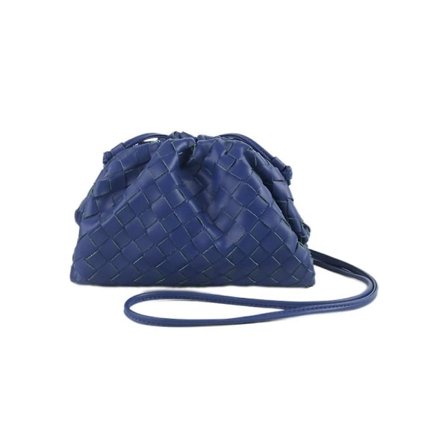 Pu vevd veske Satchel Cloud Mini skinn clutch veske marineblå