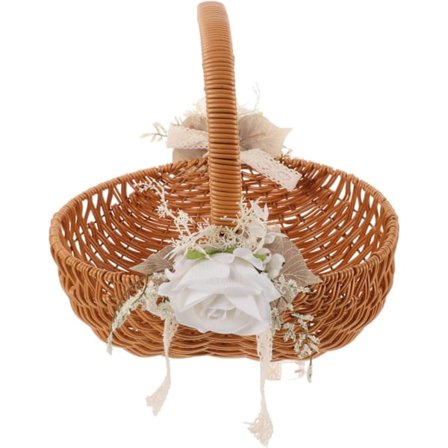 Vävd Handgjord Korg Handvävd Shoppingkorg Grönsakskorg Bärbar Fruktkorg för Dec