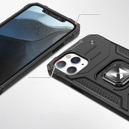 Wozinsky iPhone 14 Pro -puhelimen kuori rengaspidikkeellä Armor - hopea